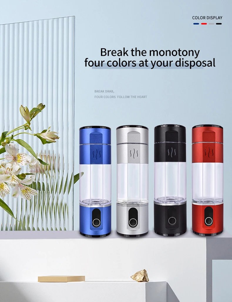 8000ppb Hydrogen-rich Water Cup DupontN117 SPE+PEM Business Sports Water Cup 1.8W Electrolysi Generator H2 Hydrogen Water Bottle