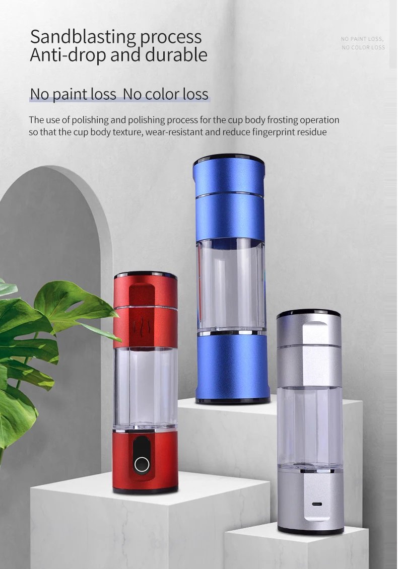 8000ppb Hydrogen-rich Water Cup DupontN117 SPE+PEM Business Sports Water Cup 1.8W Electrolysi Generator H2 Hydrogen Water Bottle