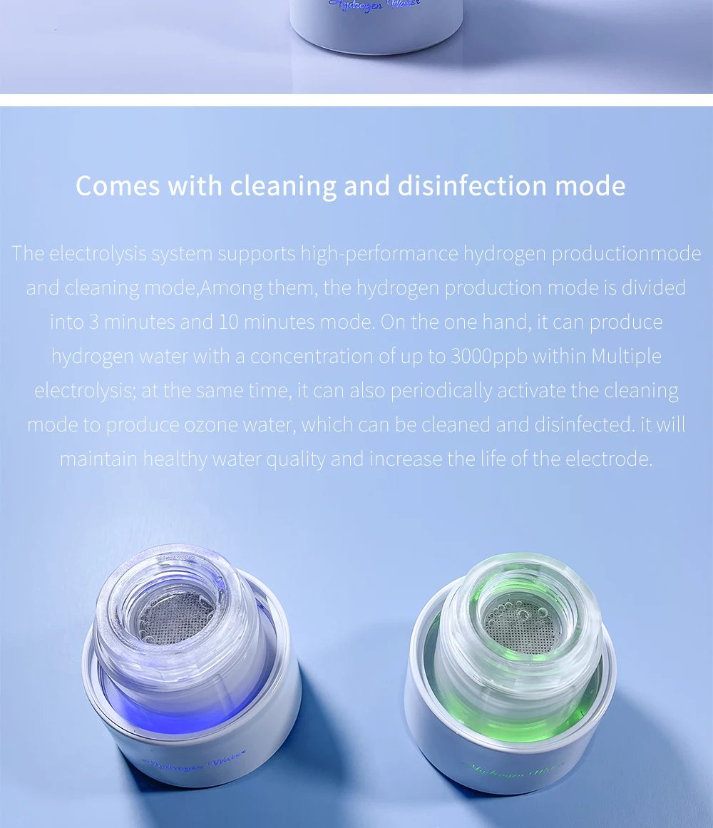 Max 3000ppb Bluevida Hydrogen Water Bottle Generator Anti-Aging 3000mAh Large Capacity Long Working Times Portable for Sports