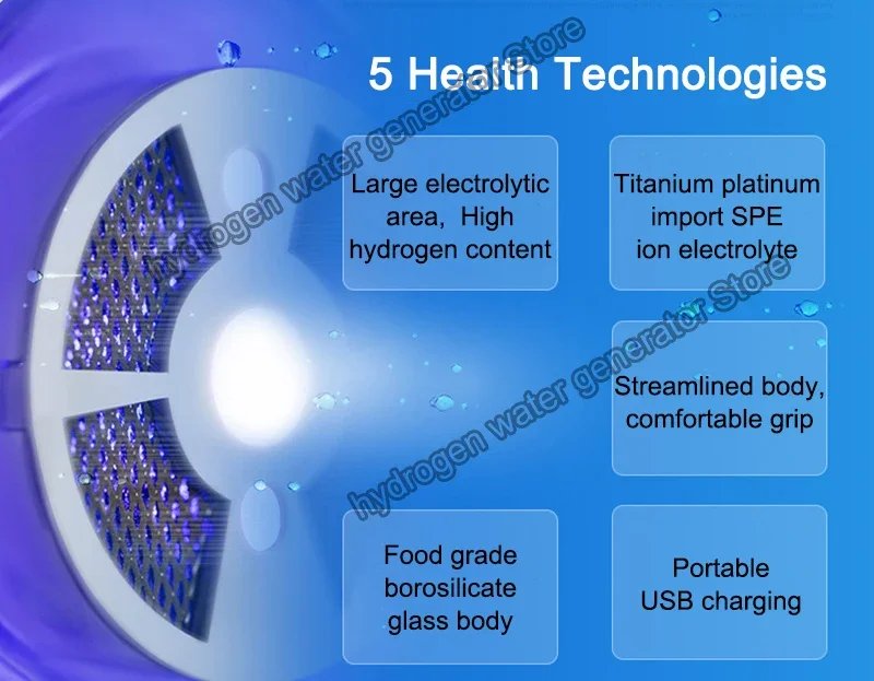 Hydrogen rich Electric Kettle Healthy Hydrogen-rich Generator Electrolysis Water Heating Machine 2L for English manual